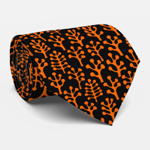 Cravate Forêt 230823 - Orange sur fond noir