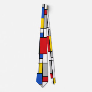 Cravate Formes géométriques rétro Piet Mondrian Art Abstra