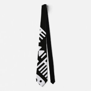 Cravate Formes noires et blanches abstraites audacieuses