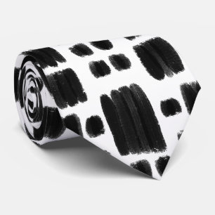 Cravate Formes peintes en noir et blanc