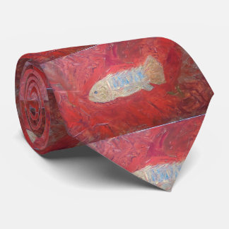 Cravate fossile de poissons