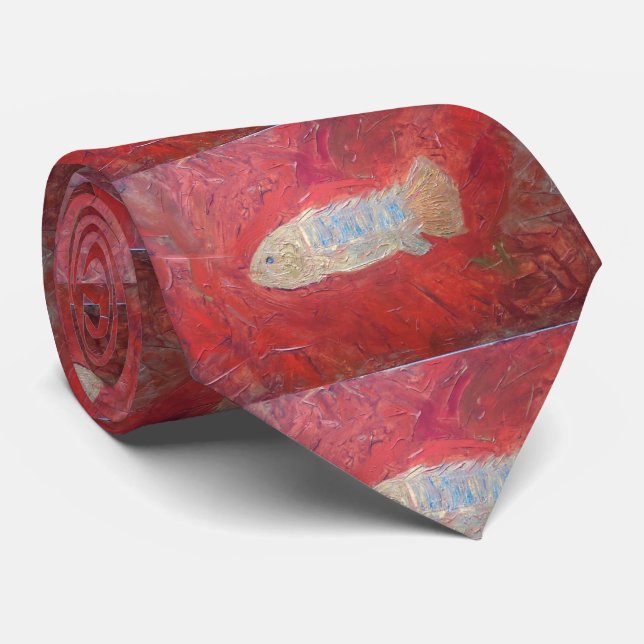 Cravate fossile de poissons (Roulé)