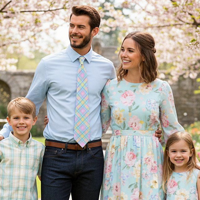 Cravate Foulard à carreaux pastel (Créateur téléchargé)
