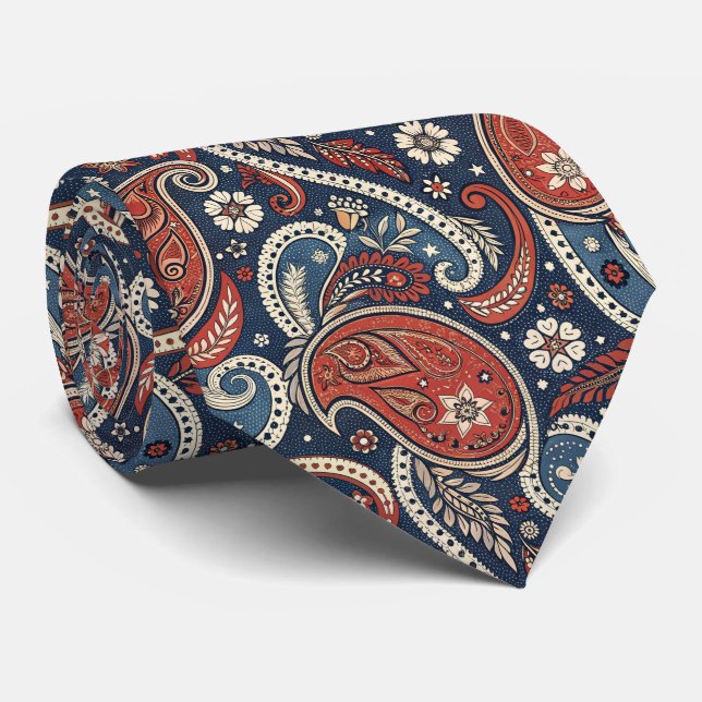 Cravate Foulard occidental à motif Paisley  (Roulé)