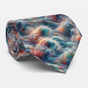 Cravate Foulard pour amoureux de la plage   Motif arc-en-c