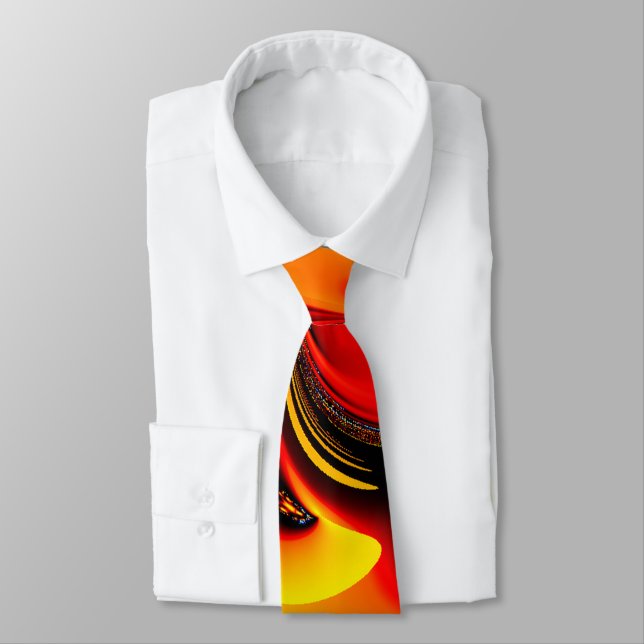 Cravate Fractale Orange Fury  (Attaché)