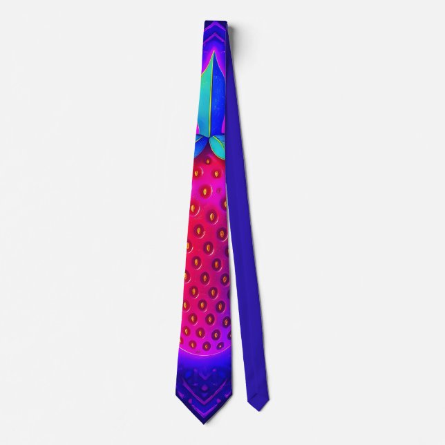 Cravate Fraise néon Look Tie (Devant)