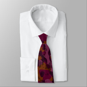 Cravate Framboise, mûre, marron et camouflage noix de musc