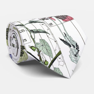 Cravate française de collage de fleur de botanique