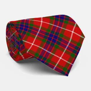 Cravate Fraser tartan red green blue purple plaid