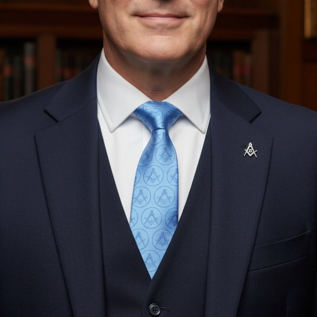 Cravate Freemason Icon Motif Cadeaux uniques Blue Lodge (Freemason Icon Pattern Unique Gifts Blue Lodge Neck Tie)