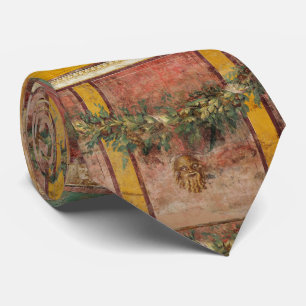 CRAVATE FRESQUE ROMAINE ANTIQUE,MASQUE DE SATYRE,GUIRLANDE