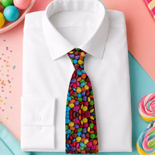 Cravate friandises sucrées kawaii couleurs arc-en-ciel cho