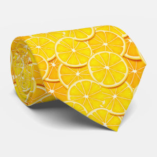 Cravate Fruit motif cool carrelé citron