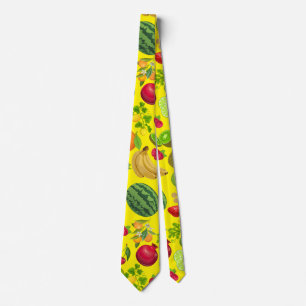 Cravate Fruits colorés Motif 01.b B Jaune BG