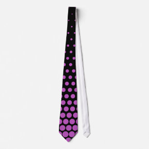 Cravate Fuchsia - Noir moderne Pois