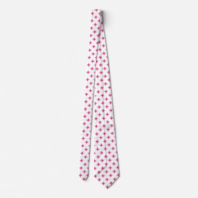 Cravate Fuchsia polka croise sur blanc (Dos)