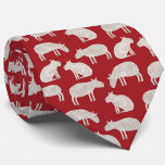 Cravate Fun Capybara Pattern Red<br><div class="desc">A fun watercolor capybara pattern on a festive red background for animal and wildlife lovers. Original art by Nic Squirrell. Perfect for Christmas and the winter Holidays, or for any other time!</div>
