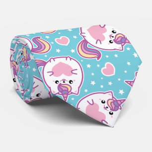 Cravate Fun Cute Chubby Kitschy Unicorn Kitty