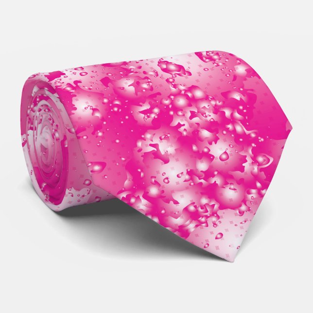 Cravate Fun PINK Abstrait Encre Super motif (Roulé)