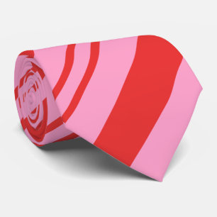 Cravate Fun Sucre de canne Stripe Rouge rose Noël
