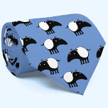 Cravate Fun Tapir<br><div class="desc">Un joli Tapir malais sur un arrière - plan bleu, qui peut être changé dans l'outil de design. pour les amateurs de faune et de flore en danger. Art original de Nic Squirrell.</div>