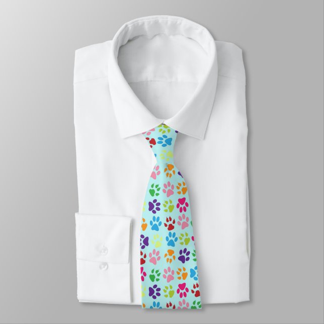 Cravate Funny Colorful chien de compagnie ou empreintes de (Attaché)