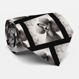 Cravate Funny Poodle with Glasses Nerd Neck Tie