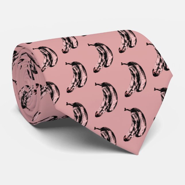 Cravate Funny Unique Motif de banane (Roulé)