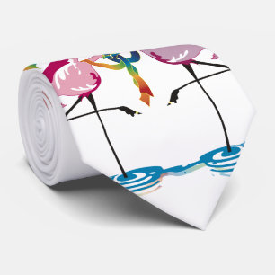 Cravate gaie de Flamants roses