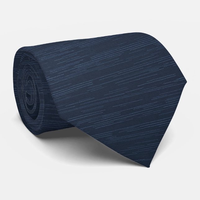 Cravate Galaxie Bleu Nuit Céleste Faux Or Pailleté (Roulé)