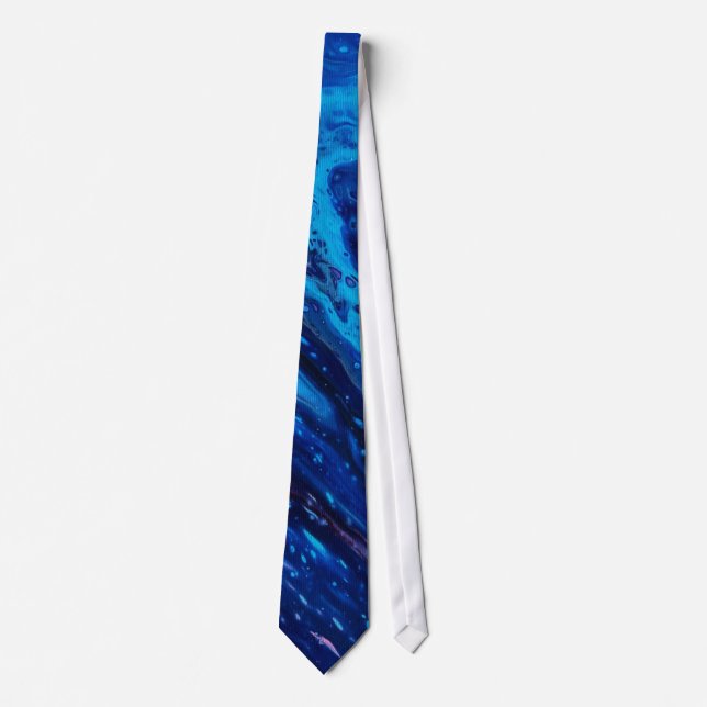 Cravate Galaxie bleue abstraite (Devant)