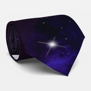 Cravate Galaxie violette bleu nuit