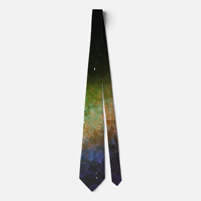 Cravate Galaxy Space Nebula Night Sky Red Orange Green (Devant)
