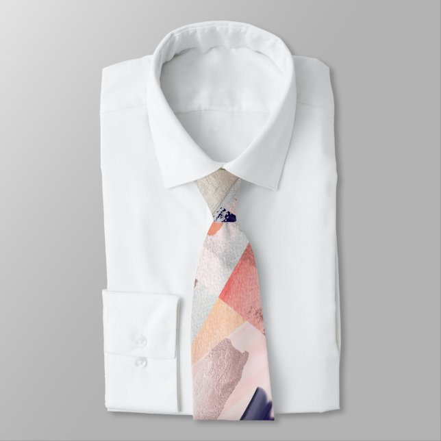 Cravate Garçons d'honneur Bloc de couleur moderne Rose Gol (Attaché)