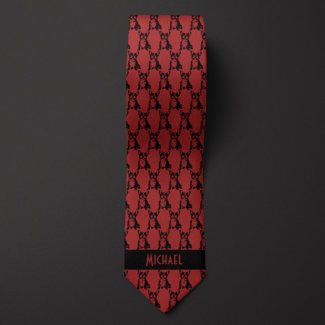Cravate Garnet Red Bulldog (Créateur téléchargé)