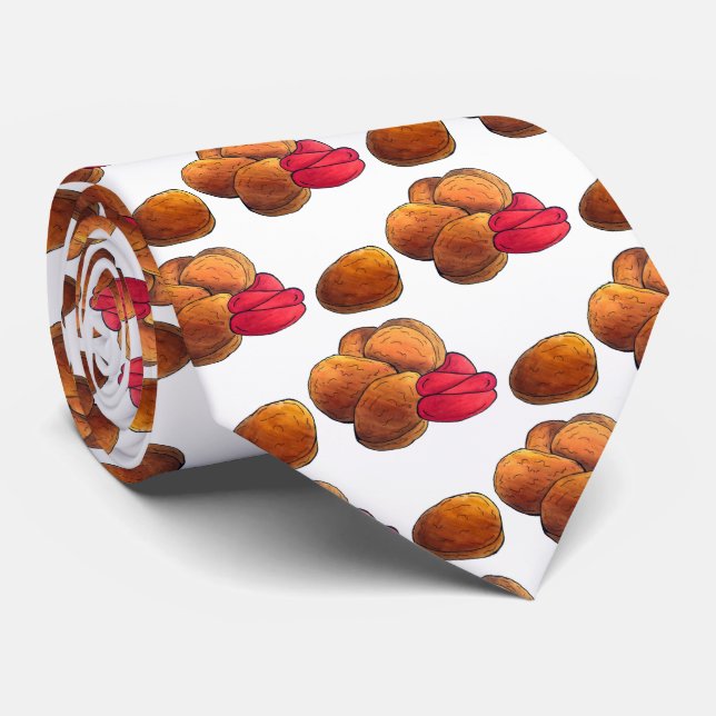 Cravate Gâteaux de poulet avec Ketchup Junk Food Foody (Roulé)