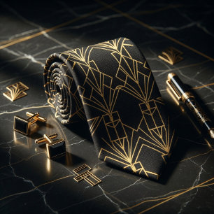 Cravate Gatsby Or Art Déco 