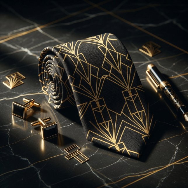 Cravate Gatsby Or Art Déco  (Créateur téléchargé)