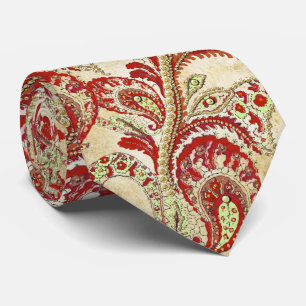 Cravate Gatsby rouge et or Mariage Paisley