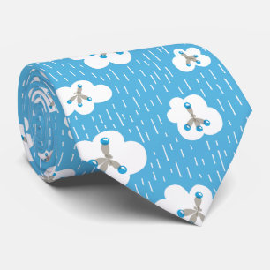 Cravate Geek bleu de chimie de nuages et de molécules de