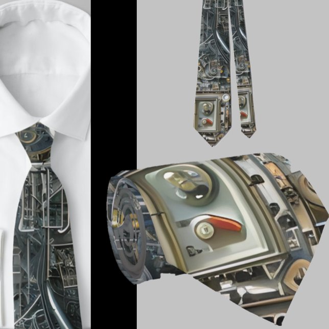 Cravate Génie Robotique Technologie Machine Nerveuse (Créateur téléchargé)