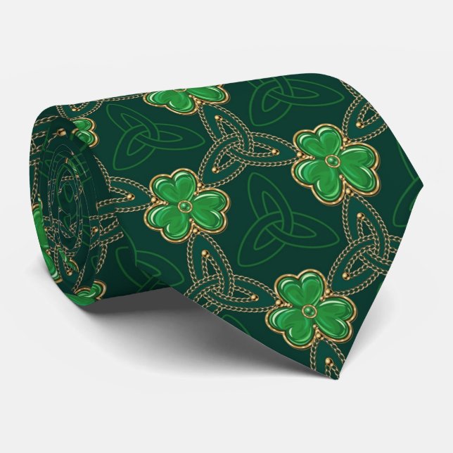Cravate Geometric St Patrick jour de la fête celtique Tris (Roulé)