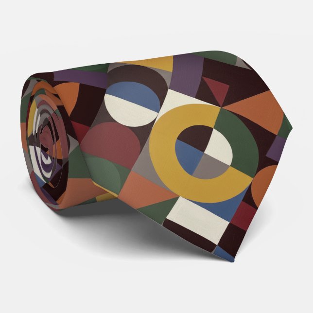 Cravate Géométrie de couleur Bauhaus (Roulé)