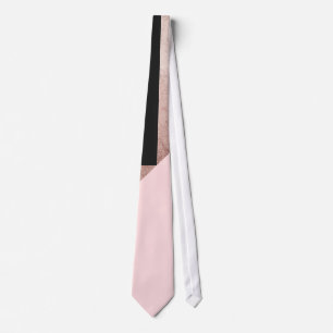 Cravate Géométrie moderne Rose Gold Black Blush