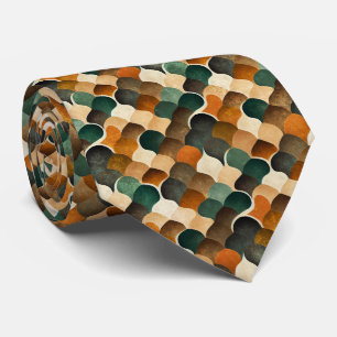 Cravate Géométrie rétro Art Déco en or chaud et vert