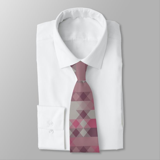 Cravate géométrique rose et mauve (Attaché)