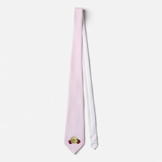 Cravate Gerbera blanc Daisy avec Rosebuds (Devant)