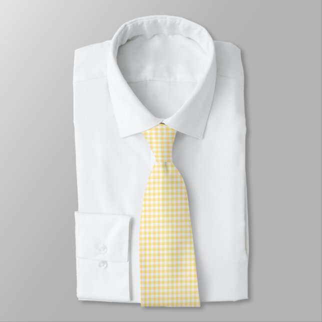 Cravate Gingham Jaune Beurre (Attaché)