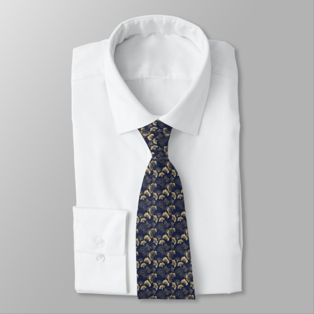 Cravate Gingko Feuille Necktie (Attaché)